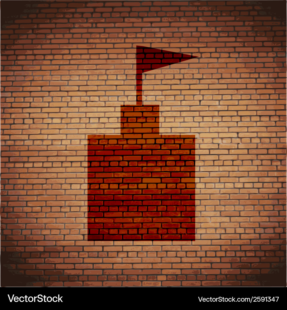 Tower flat modern web button and space for your vector image