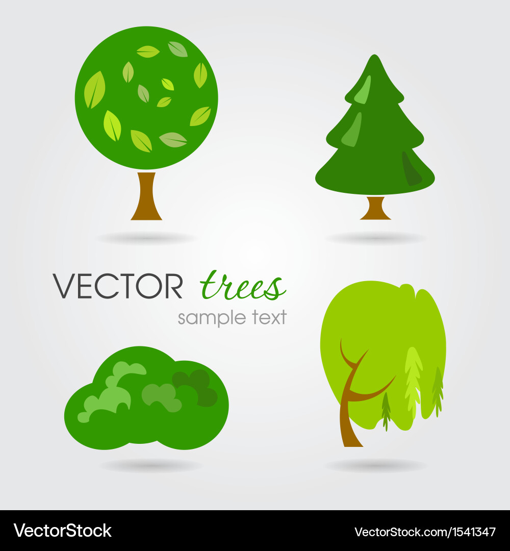 Trees collection Vector Image