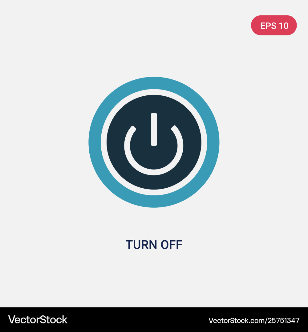 Two color turn off icon from user interface vector image