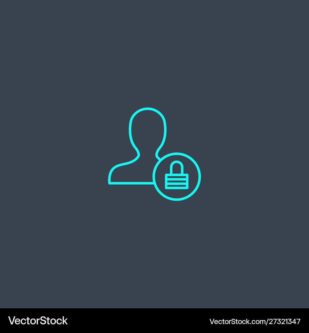 User authentication concept blue line icon simple vector image