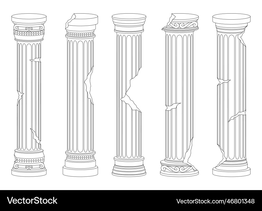 Ancient columns design isolated on background Vector Image