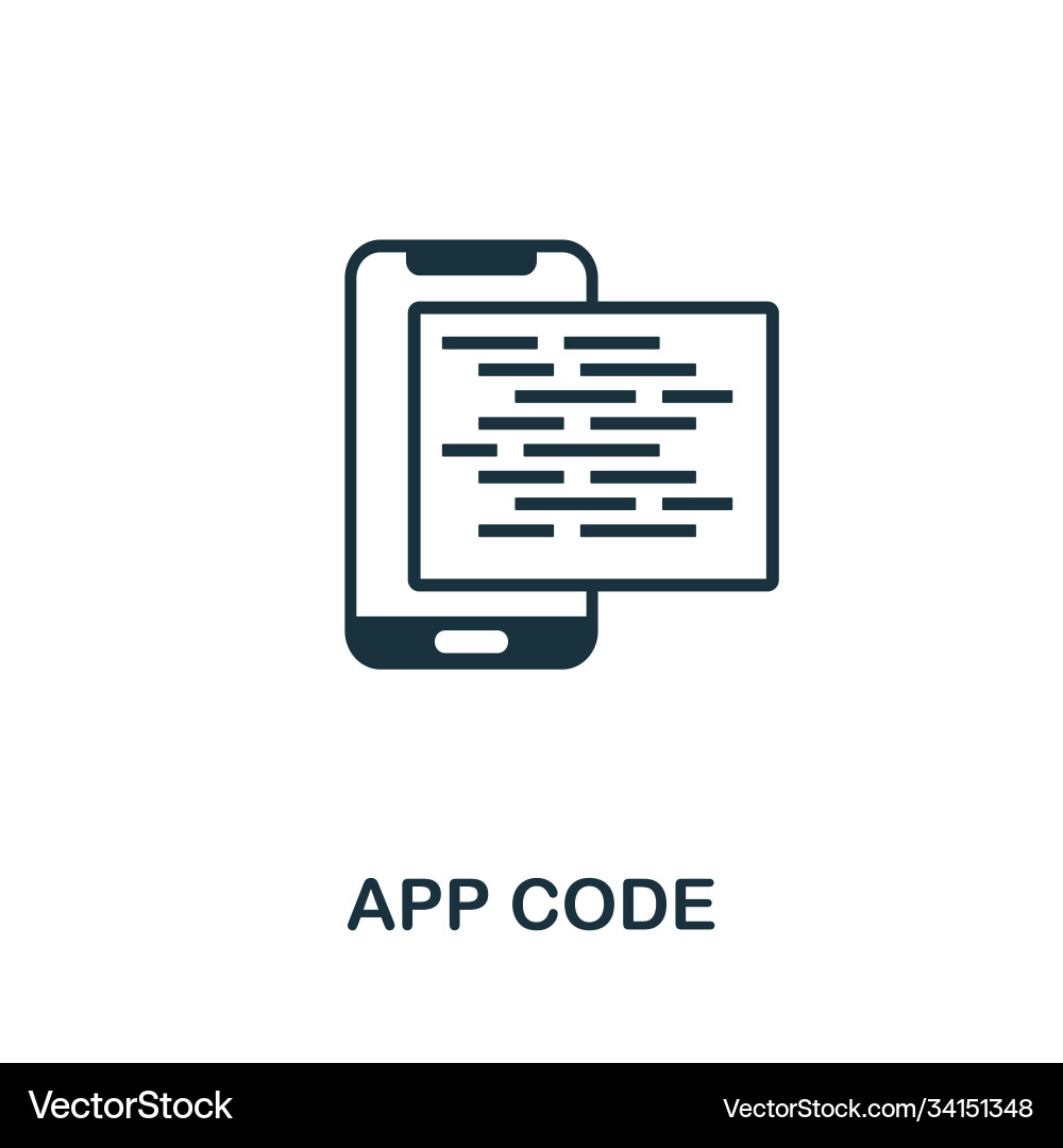 App code icon simple element from development vector image