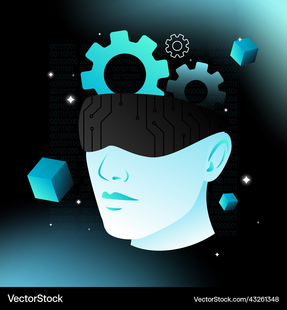 Artificial intelligence machine learning Artificial intelligence machine learning vector image