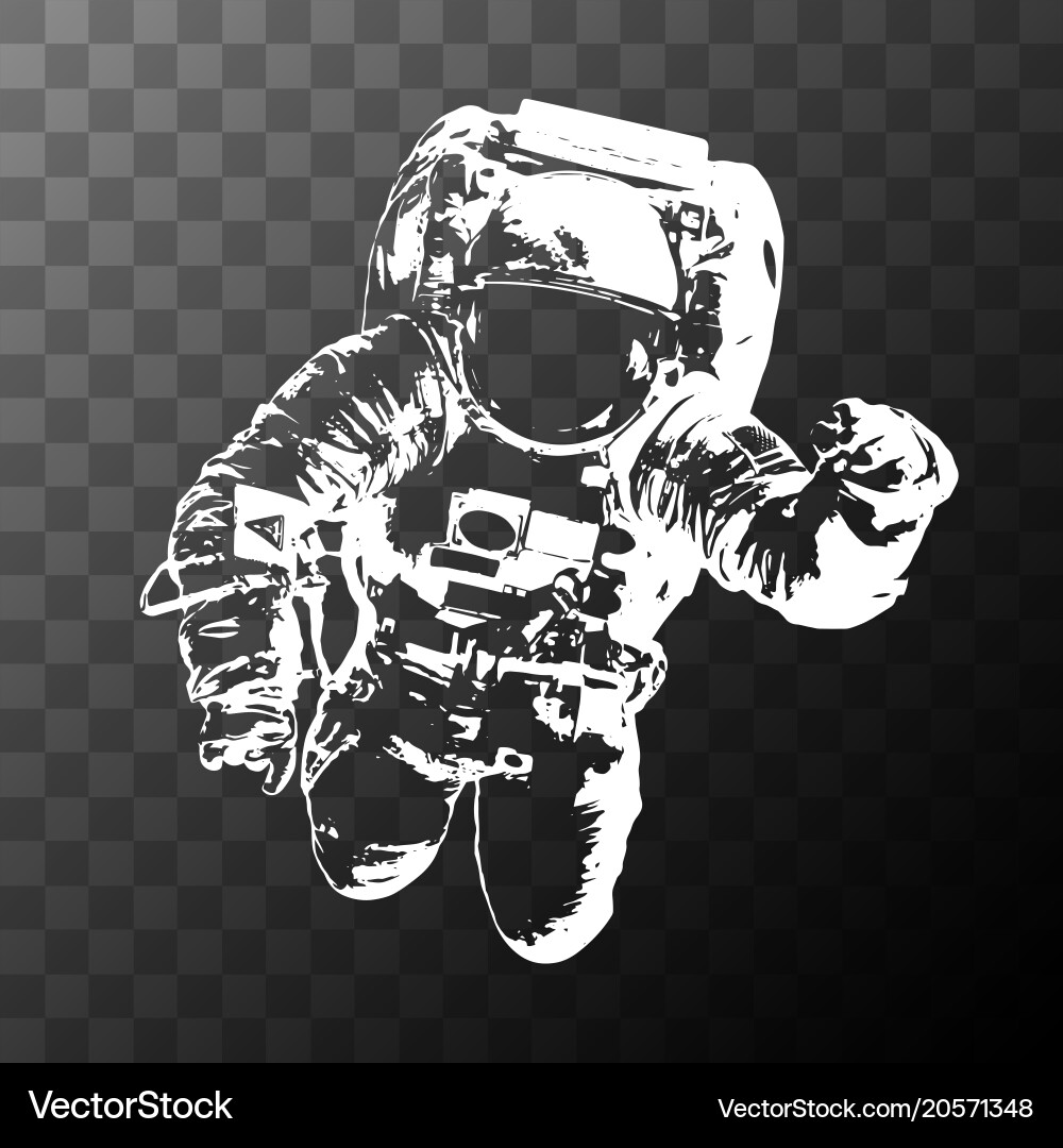 Astronaut in Space - Celestial Elements Vector Image