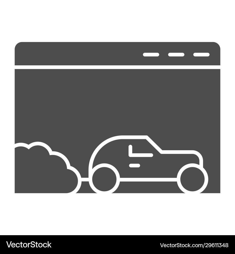 Car speed browser solid icon web window Car speed browser solid icon web window vector image