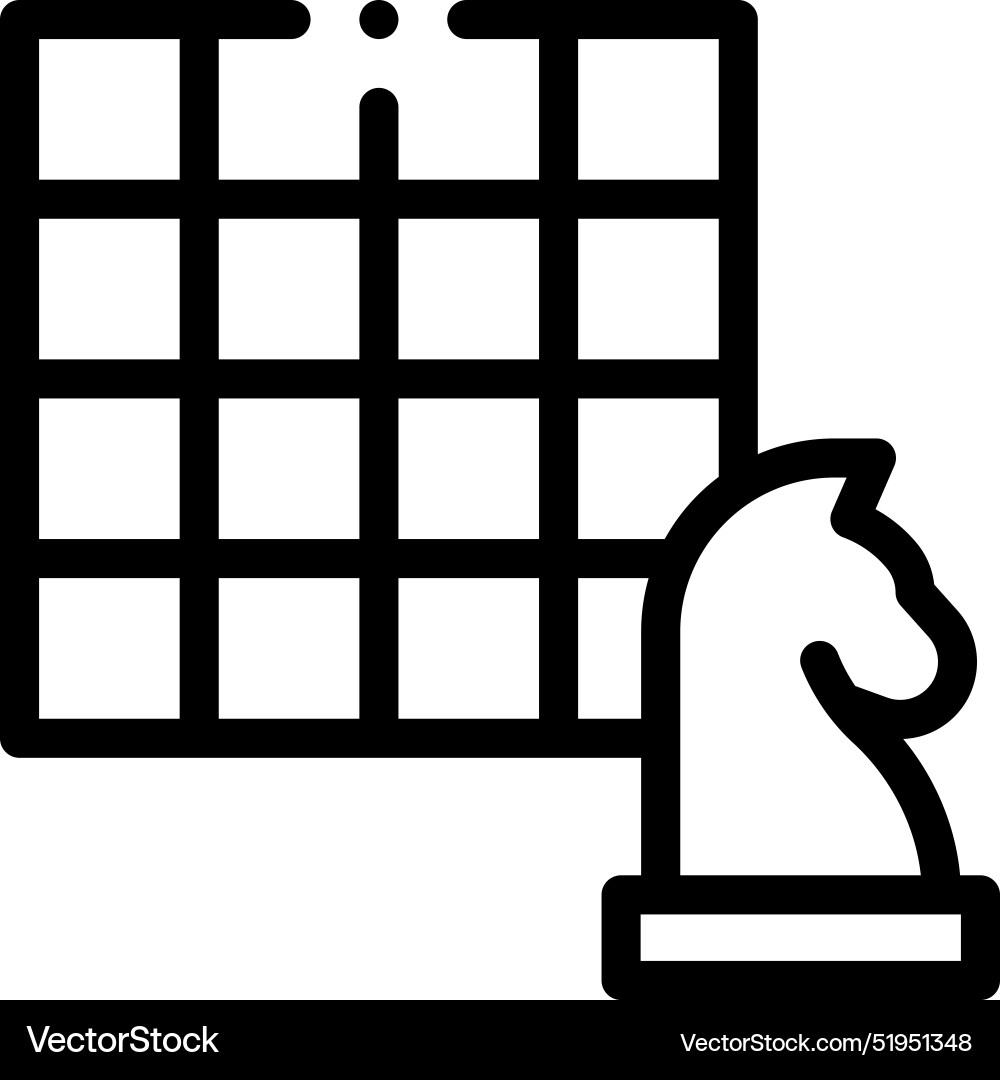 Chess game icon thin linear style design isolated Chess game icon thin linear style design isolated vector image