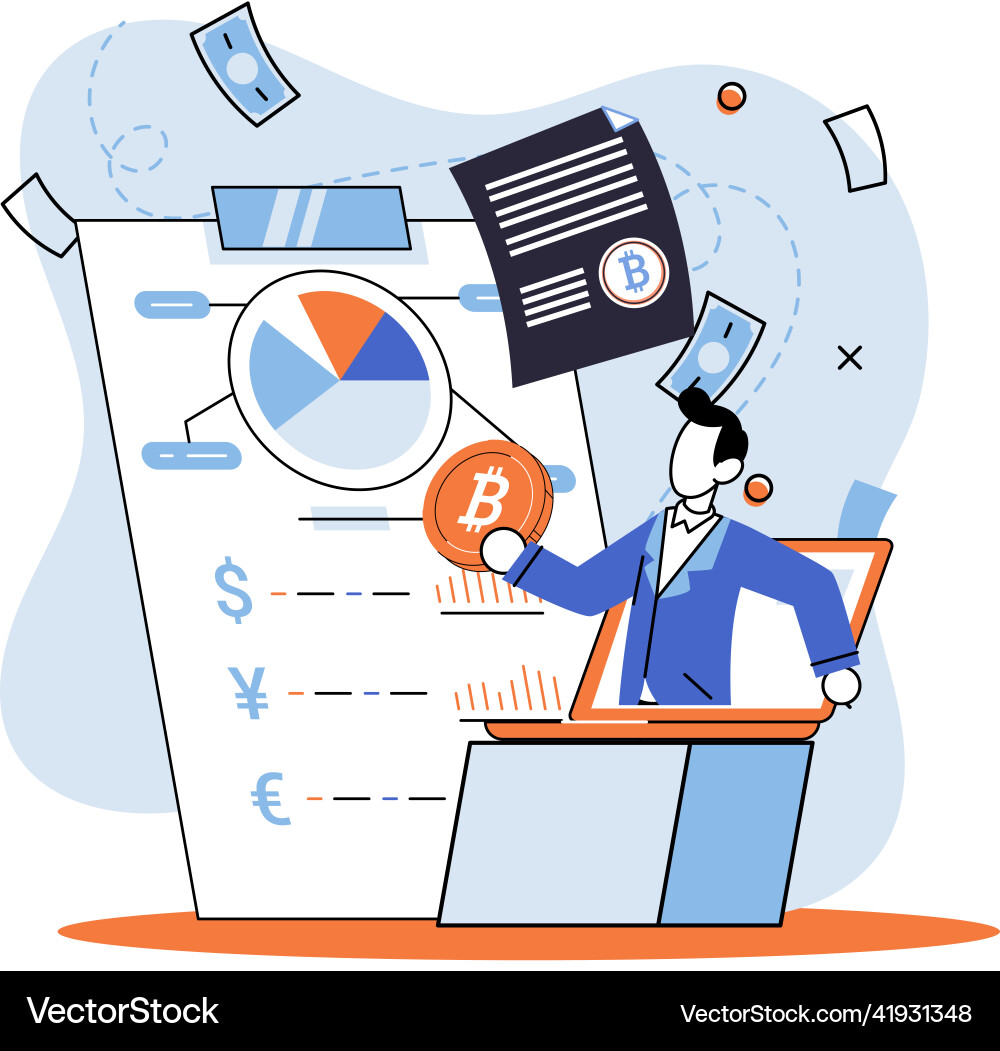 Cryptocurrency bitcoin mining metaphor blockchain Cryptocurrency bitcoin mining metaphor blockchain vector image