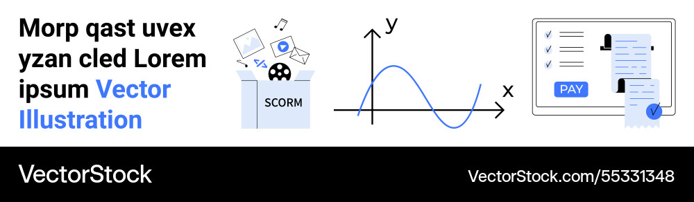 Educational scorm package graph analysis vector image