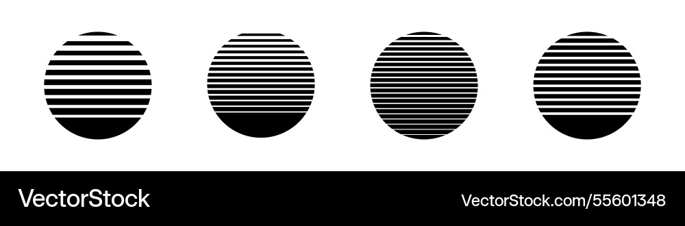 Four striped oval patterns in horizontal alignment vector image