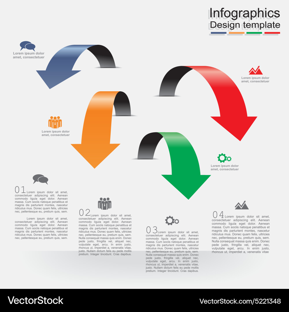 Infographic report template with arrows and icons Vector Image