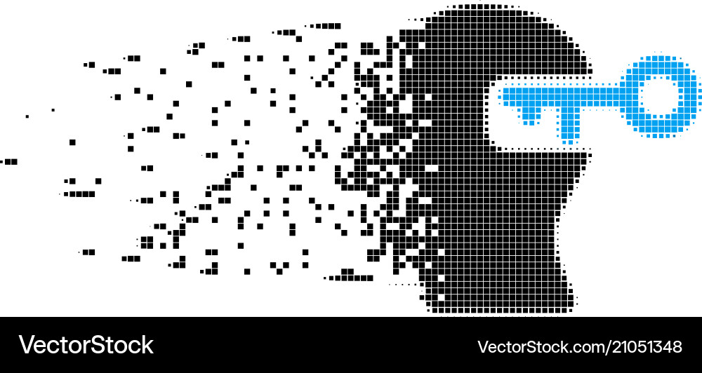 Intellect key dissolved pixel icon Vector Image