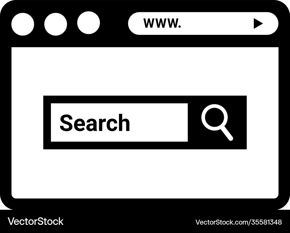 Internet search web exploring icon black color vector image