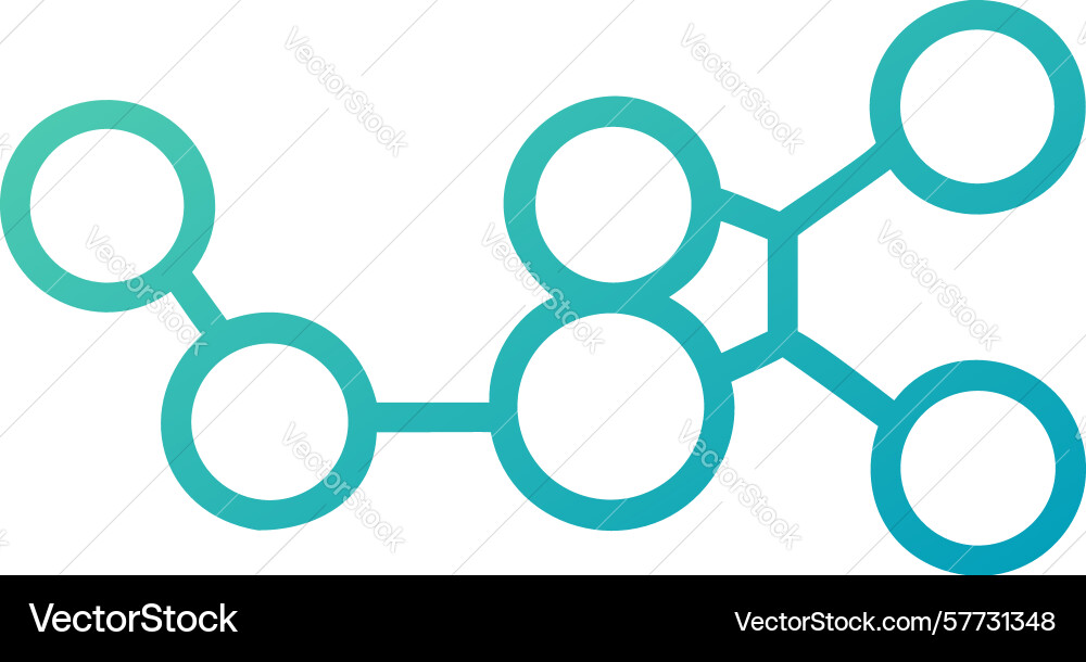 Linked green nodes abstract connected system vector image