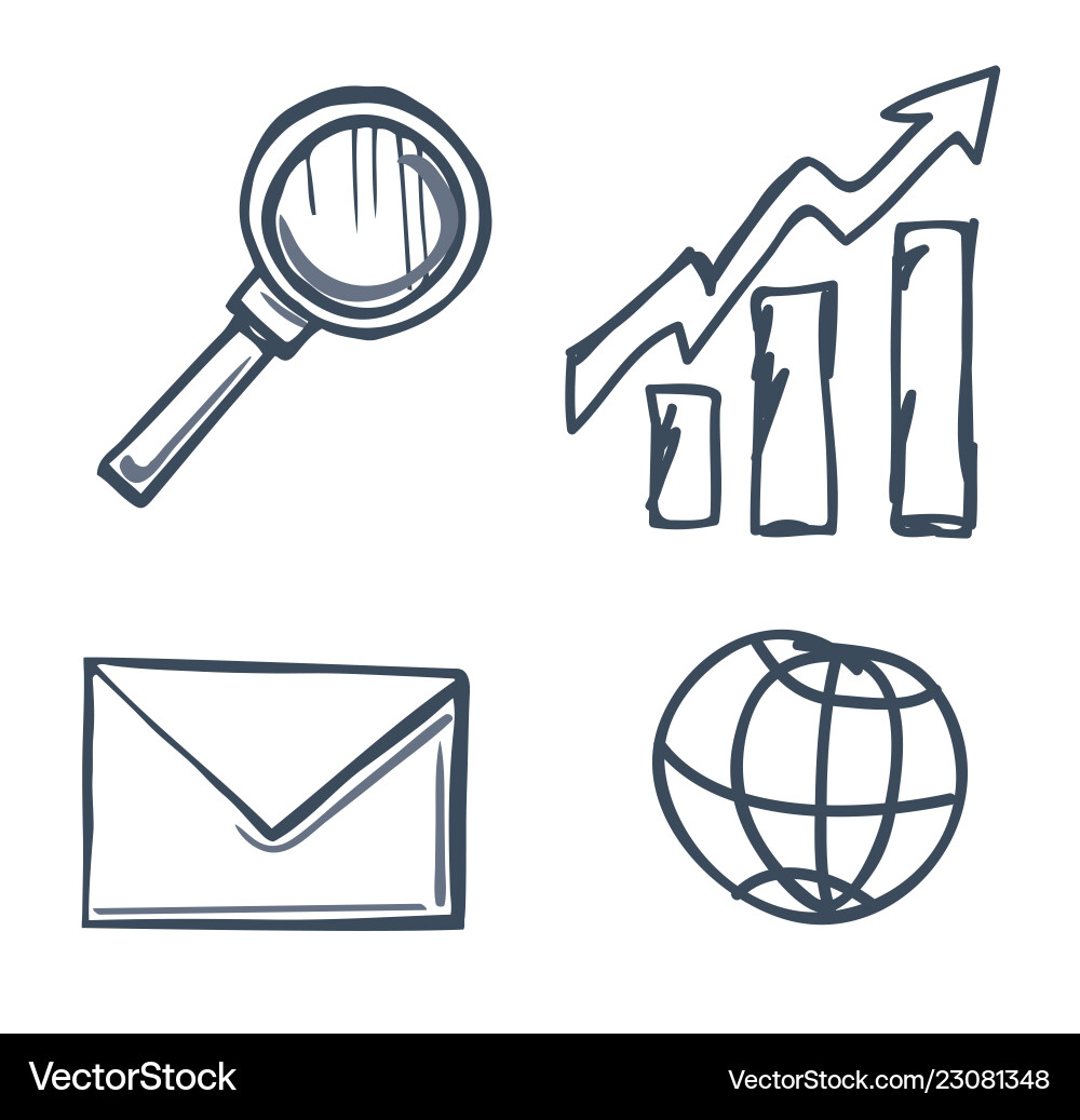 Magnifying glass and message in envelope Magnifying glass and message in envelope Vector Image