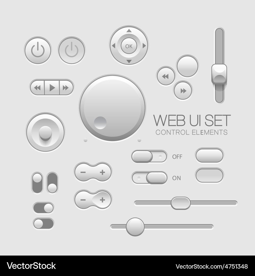 Modern Web UI Elements - Gray Scale vector image