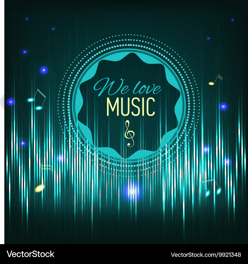 Musical background with key notes and equalizer Musical background with key notes and equalizer vector image
