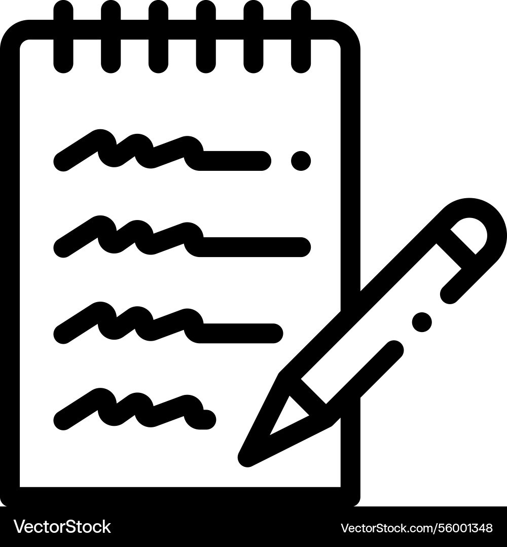 Notes icon thin linear style design isolated vector image