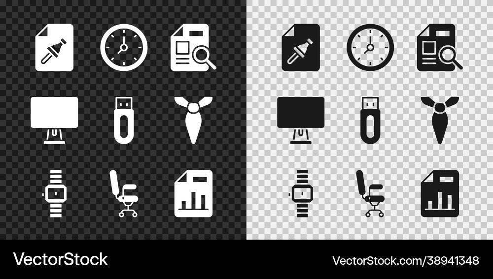 Set note paper with push button clock document Set note paper with push button clock document vector image
