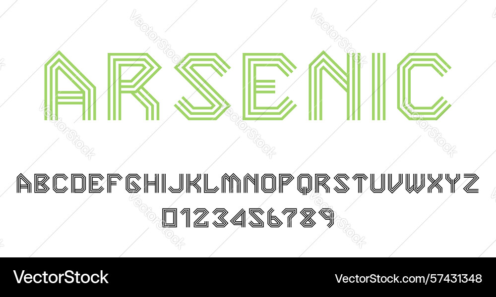 Set of alphabets font letters and numbers Set of alphabets font letters and numbers vector image
