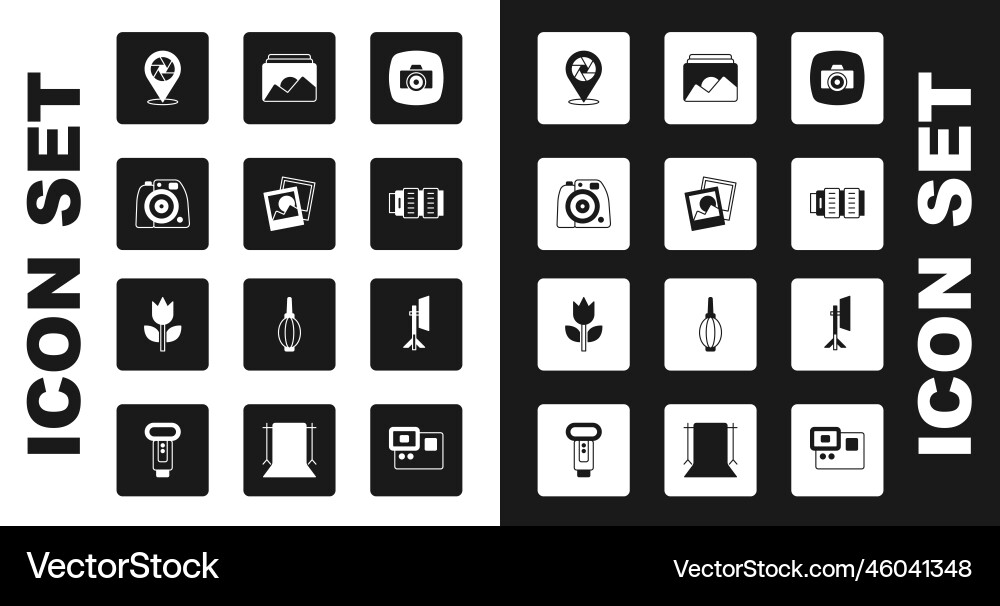 Set photo camera frame shutter Vector Image