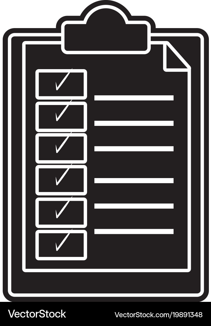 Silhouette folder with document paper and check vector image