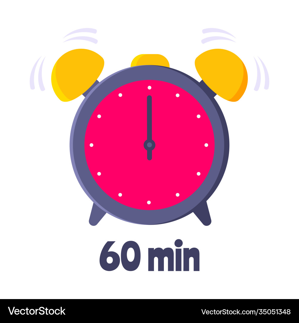 Sixty minutes on analog clock face flat style Sixty minutes on analog clock face flat style vector image