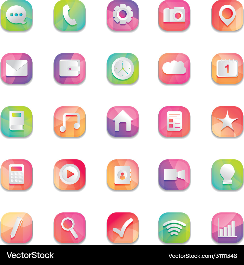 Speech Blase und mobile App-Tasten-Symbol-Set Speech Blase und mobile App-Tasten-Symbol-Set vektorbild