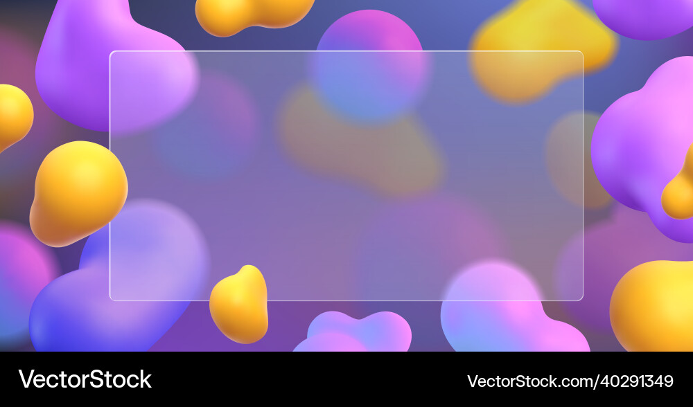 3d glassmorphism background template with blur Vector Image