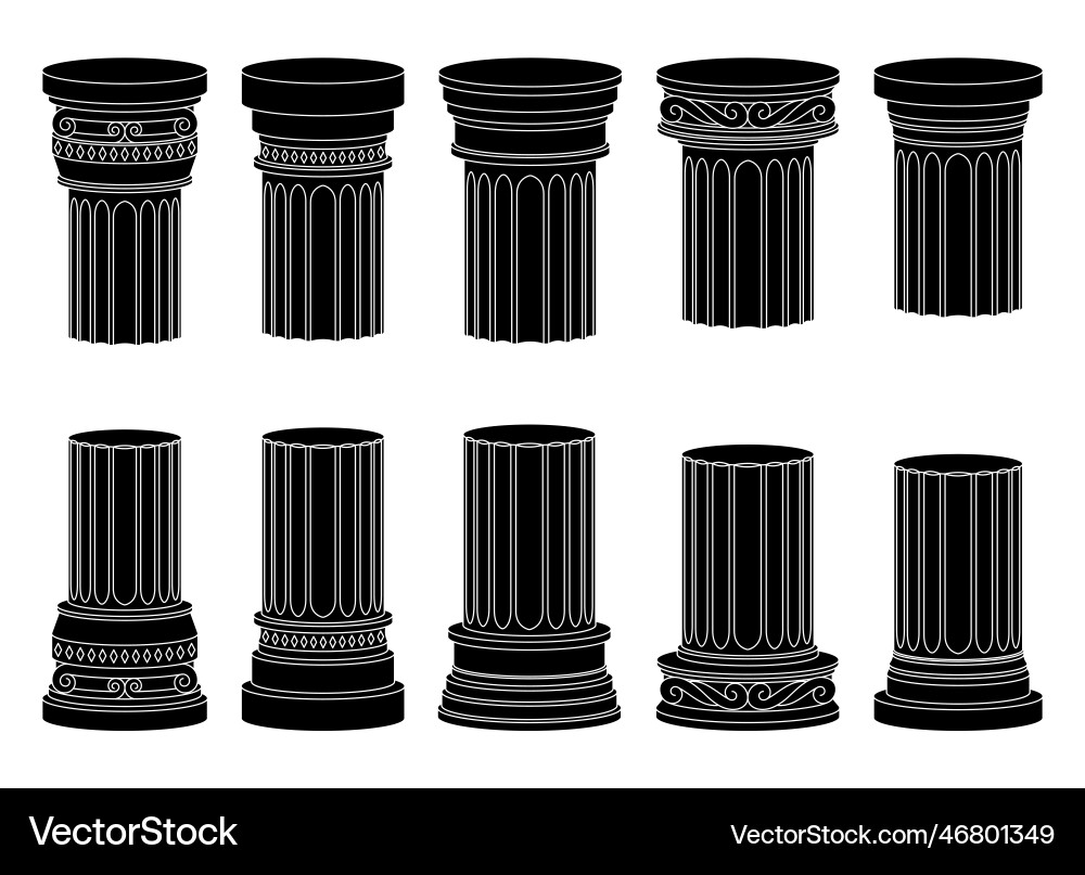 Ancient columns design isolated on background Ancient columns design isolated on background Vector Image