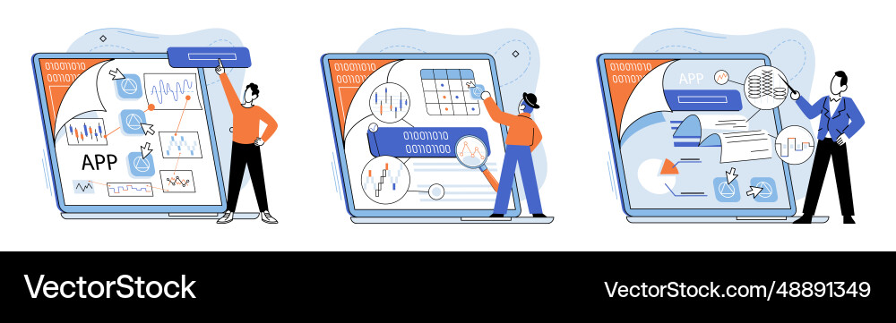 Application testing metaphor Application testing metaphor vector image