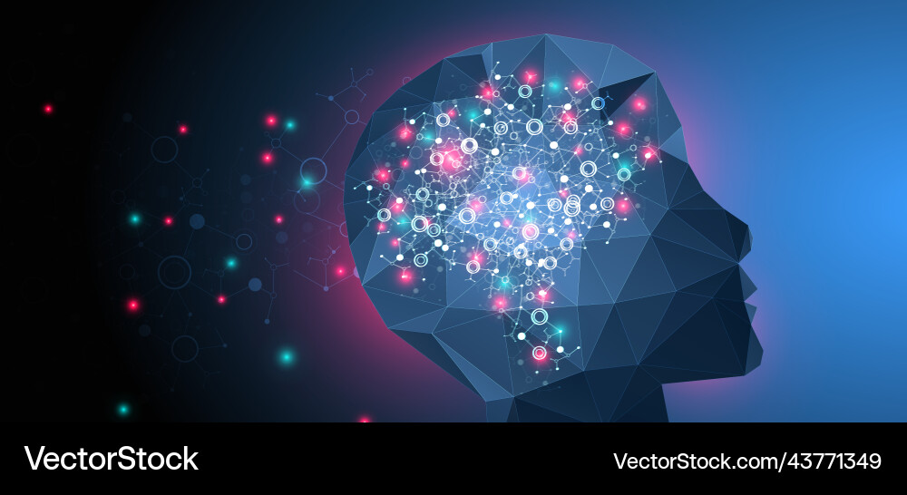 Artificial intelligence concept creative brain Vector Image