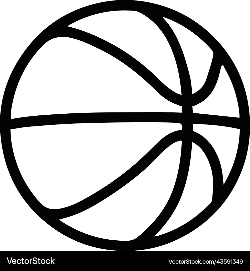 Basketball Icon - Simple Lines vector image