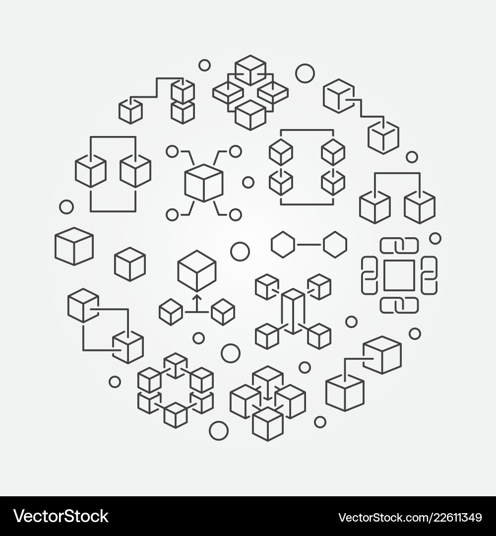 Blockchain runde Icons Vektorbild
