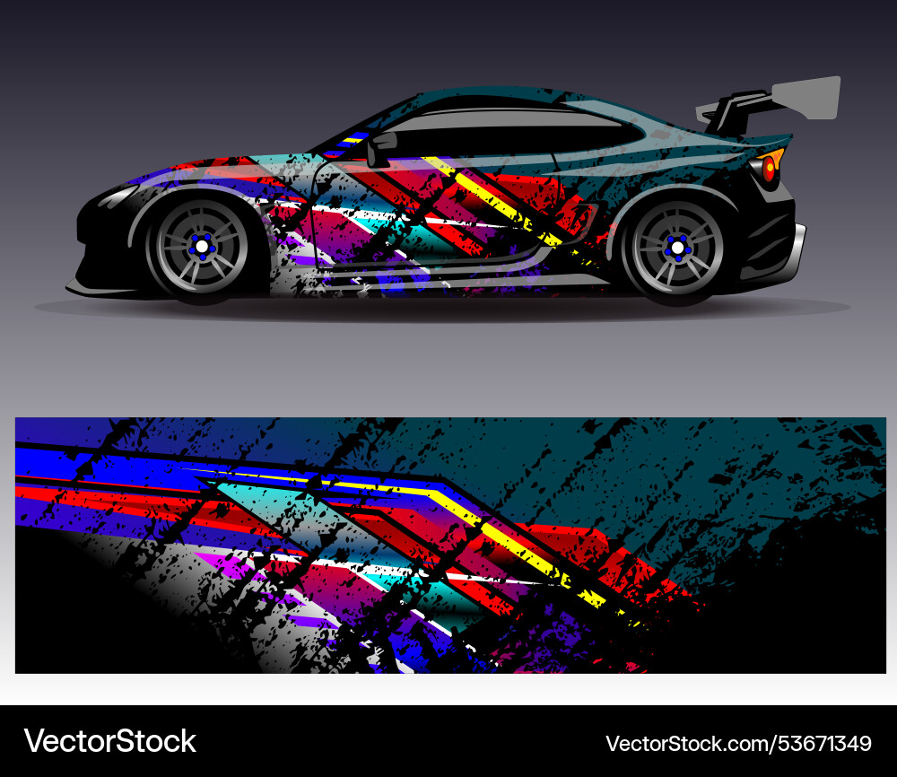 Car Wrap Design Grafik abstrakte Streifenrennen Car Wrap Design Grafik abstrakte Streifenrennen vektorbild
