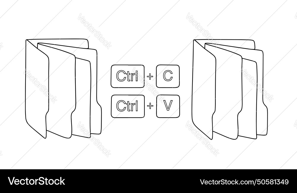 Computer folder data backup Computer folder data backup vector image