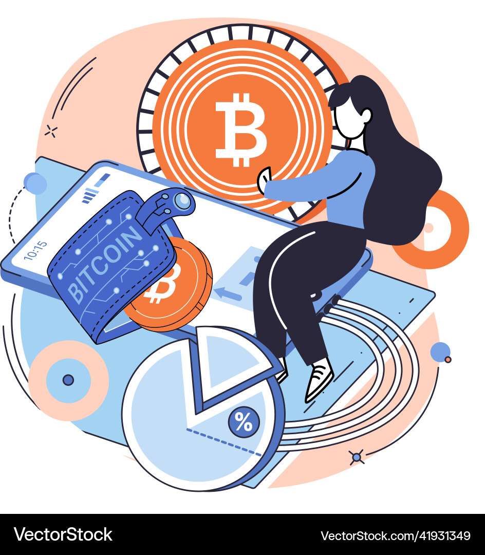 Cryptocurrency bitcoin mining metaphor blockchain Cryptocurrency bitcoin mining metaphor blockchain vector image