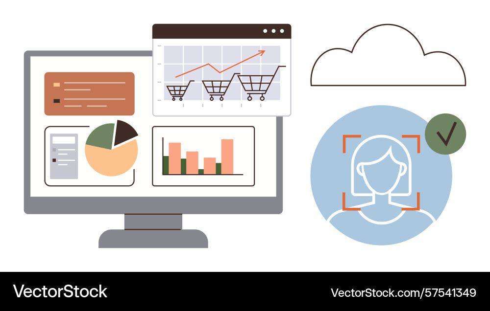 Data analytics and facial recognition for e vector image