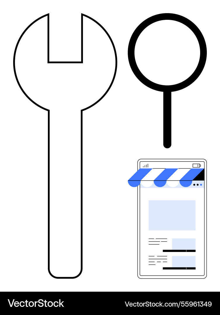 Digital tool search optimization and online Digital tool search optimization and online vector image