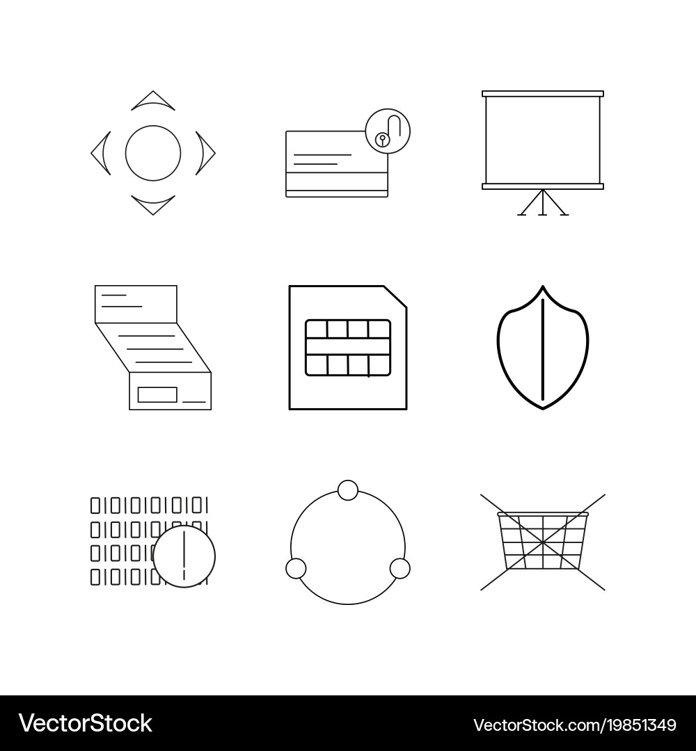 Essential linear icon set simple outline icons Vector Image