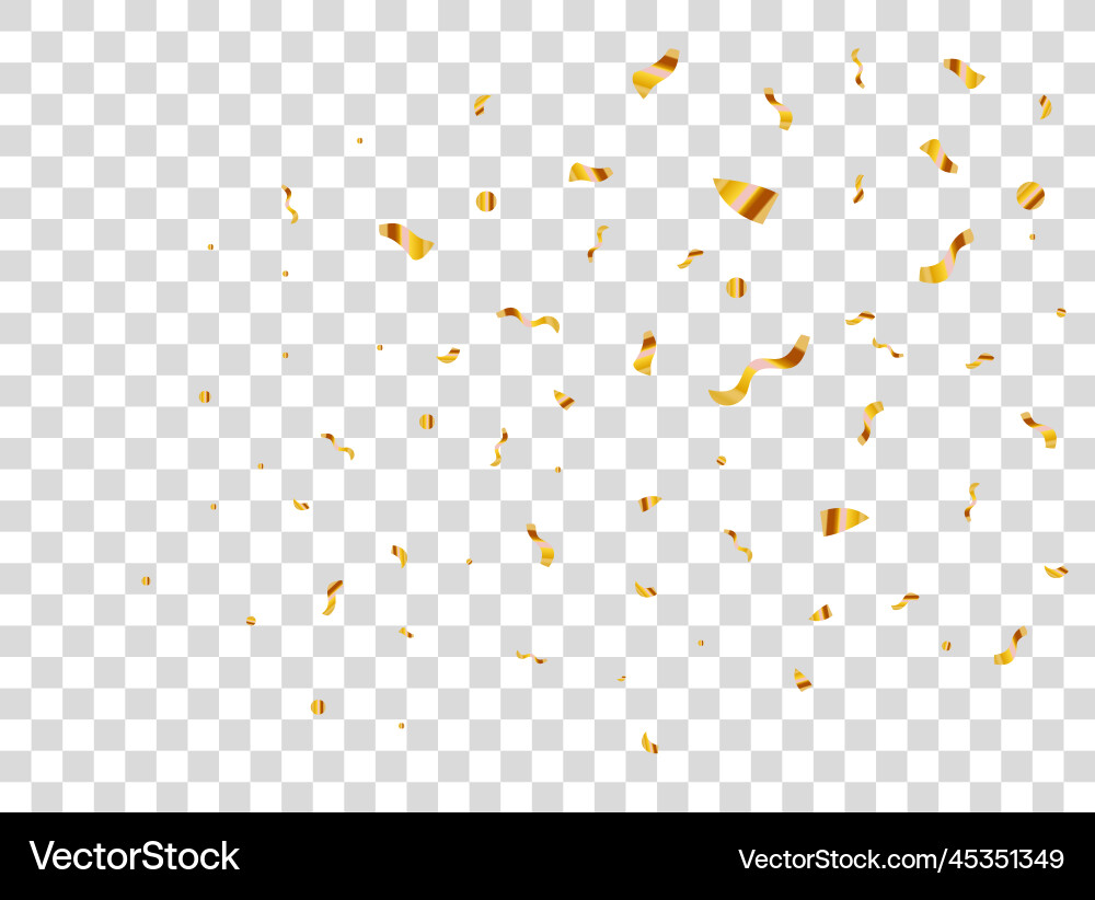 Falling shiny golden confetti isolated Falling shiny golden confetti isolated vector image