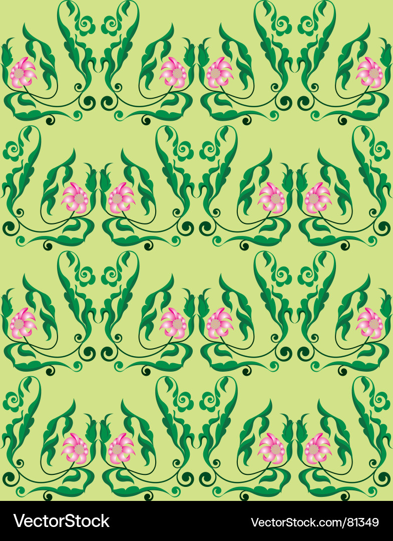 Floral Scroll Pattern Vector Image