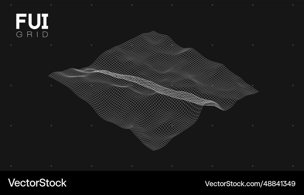 Fui gui 3d landscape scan grid abstract Fui gui 3d landscape scan grid abstract vector image