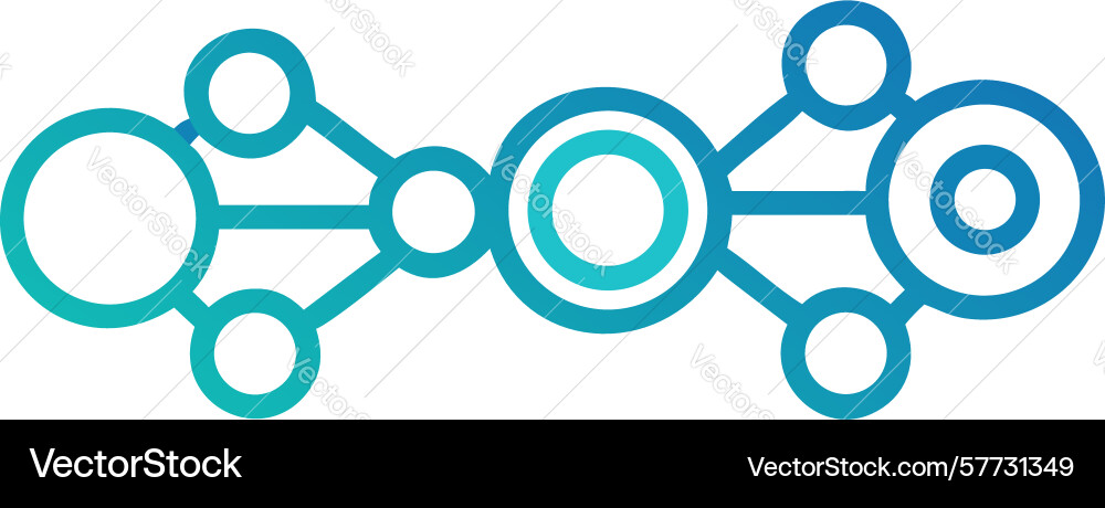 Horizontal teal links abstract connected chain vector image
