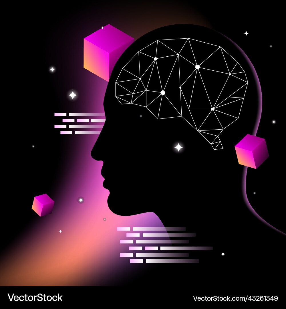 Machine learning human brain Royalty Free Vector Image