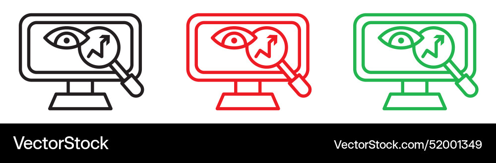 Monitoring icon line art Vector Image