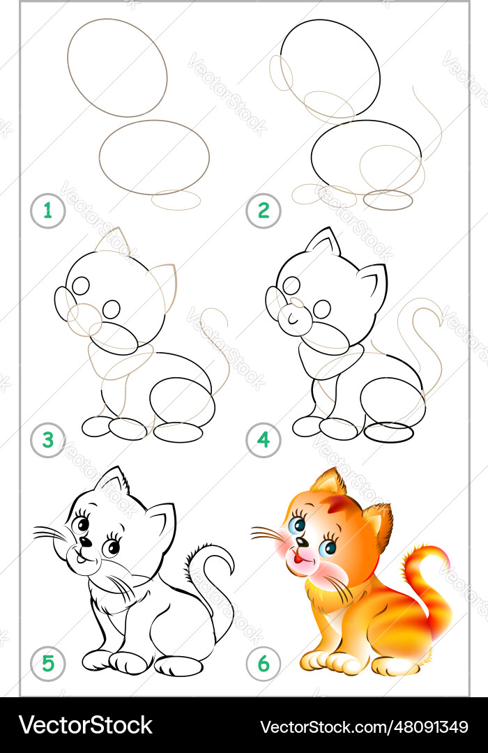 Page shows how to learn step by draw Page shows how to learn step by draw vector image