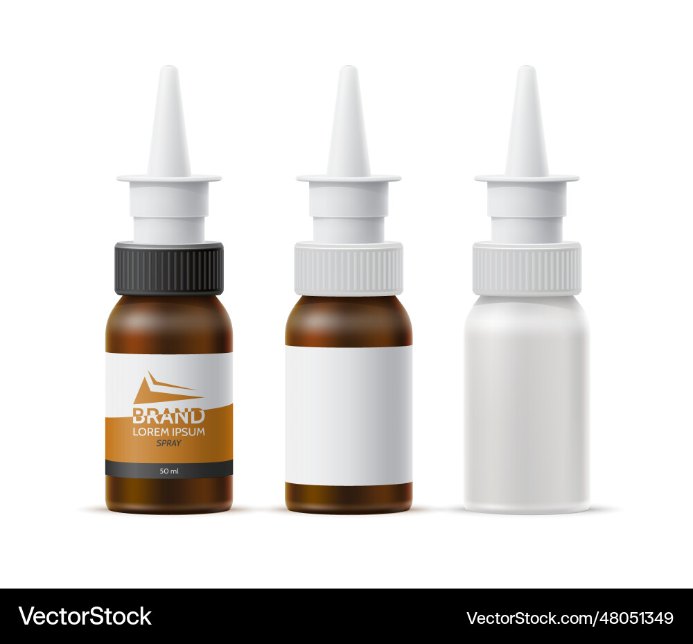 Realistische Nasenspray weiße Flasche Mockup Realistische Nasenspray weiße Flasche Mockup vektorbild