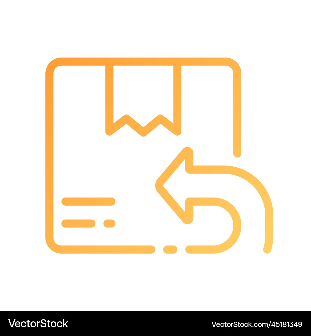 Return parcel pixel perfect gradient linear icon Return parcel pixel perfect gradient linear icon vector image