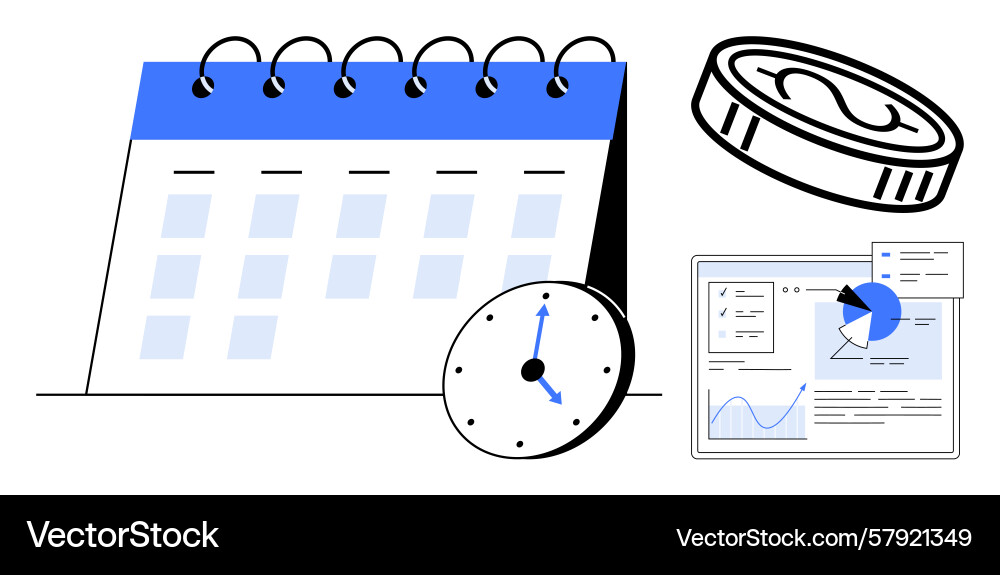 Scheduling and time management with finance Vector Image