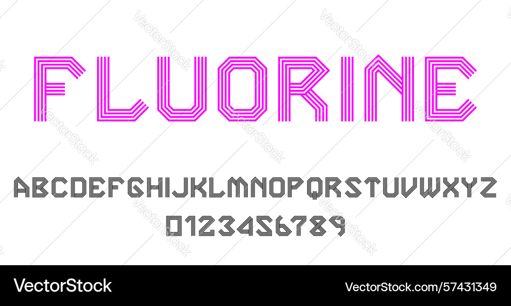Set of alphabets font letters and numbers Set of alphabets font letters and numbers vector image